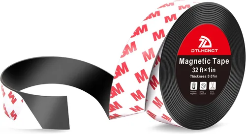 Miniatura 11 de Cinta Magnética DTLHCNCT - Rollo de cinta magnética de tira de imán de 16 pies x 1 pulgada con fuerte respaldo adhesivo, tira magnética para cocina