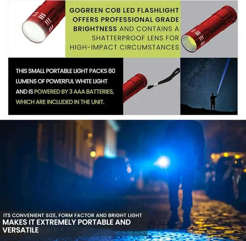 Miniatura 7 de GoGreen Power GG-113-COBRD 9 - Linterna LED, color rojo