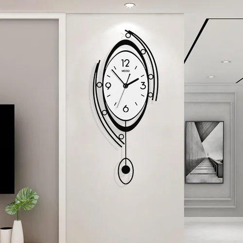 Miniatura 5 de Reloj de pared Reloj de péndulo 3D Forma de ojo Diseño moderno Decoración de arte para oficina en casa