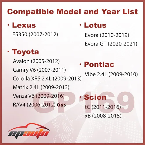 Miniatura 2 de EPAuto GP169 (CA10169) Filtro de aire de motor, repuesto para Toyota Camry V6, Avalon, RAV4, Matrix, Venza, Corolla XRS, Scion tC, xB, Lexus ES350