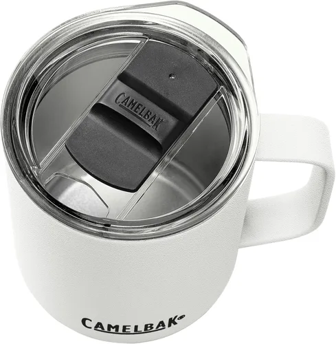 Miniatura 6 de CamelBak Horizon - Taza de campamento de 12 onzas, acero inoxidable aislado, tapa trimodo, color blanco