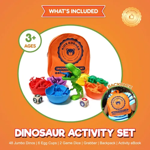 Miniatura 2 de Juego de clasificación y conteo de dinosaurios jumbo, juguetes educativos de dinosaurios para niños de 3, 4, 5 años con 54 manipuladores