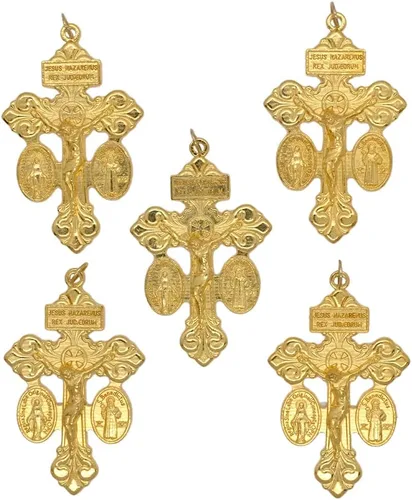 Miniatura 5 de Cruz de perdón católico de lujo, paquete de 5 (latón)