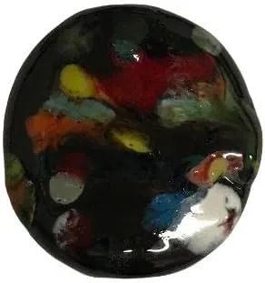 Miniatura 2 de Collar de Abaloryo de Efecto Multicolor en Negro de Piedra Cerámica Joyería Única