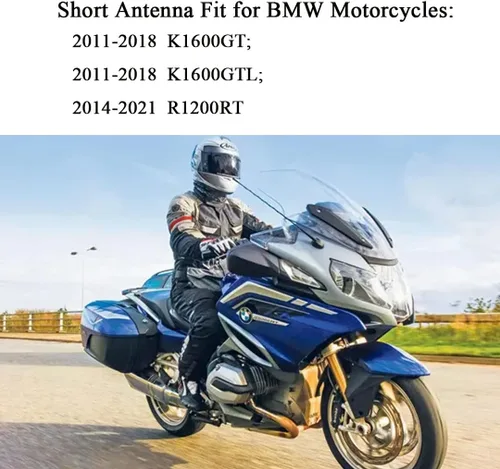 Miniatura 4 de Antena corta para motocicleta, apta para modelos selectos de motocicletas Can-Am Spyder, Indian, Honda, BMW, Victory Diseñada para recepción