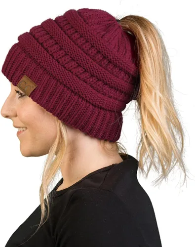 Miniatura 189 de Funky Junque - Gorro para mujer con ranura para cola de caballo
