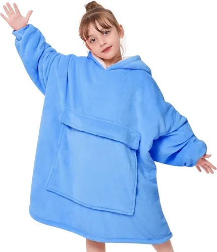 Miniatura 11 de yescool - Manta con capucha para niños, sudadera con manta de gran tamaño con sherpa, regalos para niñas adolescentes, jóvenes, niños, niñas
