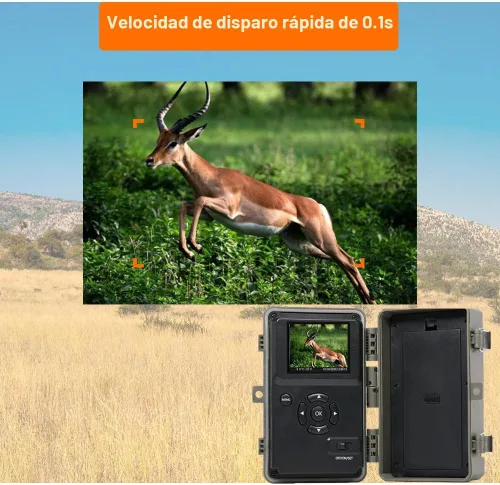 Miniatura 5 de GardePro Cámara A3S Trail (no celular, sin WiFi), rendimiento mejorado con poca luz, foto de 64 MP y video HD 1296P, disparador de 0.1s, visión A3S