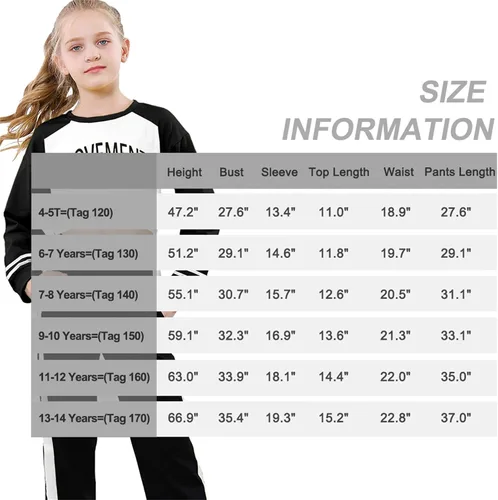 Miniatura 6 de Betusline Conjuntos de 2 piezas para niñas, lindos conjuntos de ropa de otoño e invierno, 4T-14 años