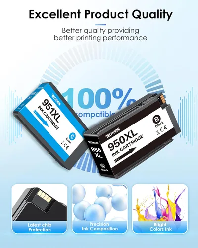 Miniatura 4 de Paquete combinado 950XL 951XL de alto rendimiento, 5 unidades compatibles con cartuchos de tinta HP 950 951, paquete combinado funciona con HP