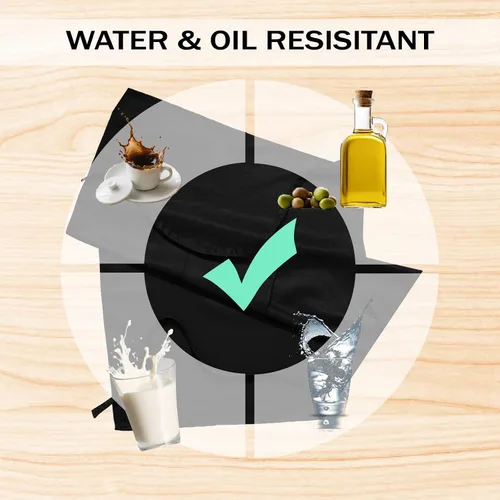 Miniatura 4 de Delantal negro extra grande para hombre, delantales ajustables con 2 bolsillos, para cocinar, cocinar, cocina, resistente al agua y al aceite