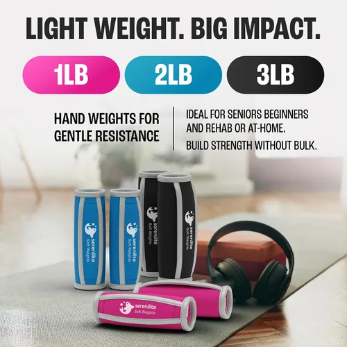 Miniatura 5 de Serenilite Pesas de Mano para Mujeres y Hombres Mancuernas Suave Juego de Pesas de Mano para Caminar - Mancuernas de Neopreno Cómodas y Seguras