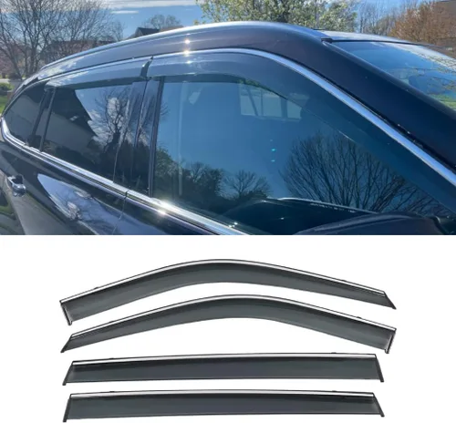Miniatura 17 de Compatible con Toyota Camry 2018-2024 L LE SE XLE XSE Hybrid Cinta Adhesiva en Policarbonato Protectores de Lluvia Viseras de Ventana Deflector