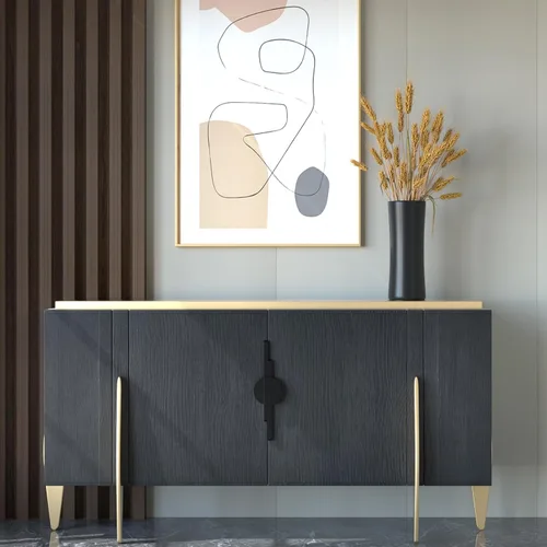 Miniatura 4 de homdiy Paquete de 2 tiradores negros de media luna para cajones de cocina, manijas de gabinete de cocina, accesorios negros modernos para armarios