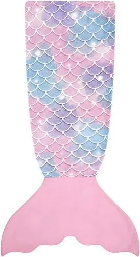 Miniatura 8 de WERNNSAI Manta de Cola de Sirena para Niños - Manta Ponible de Sirena que Brilla en la Oscuridad para Niñas de Invierno Franela Suave con Escamas