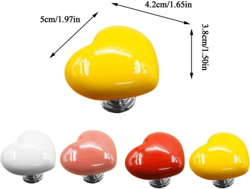 Miniatura 4 de Love Heart - Botón de inodoro con forma de corazón, botón de repuesto para inodoro, sin necesidad de perforar agujeros, pomos de cajón, decoración