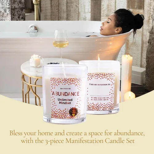 Miniatura 2 de MAGNIFICENT 101 Abundance Mindset - Juego de velas para manchas – 3.5 onzas cada uno (paquete de 3) – Abundance Unlimited Mindset – 42 horas