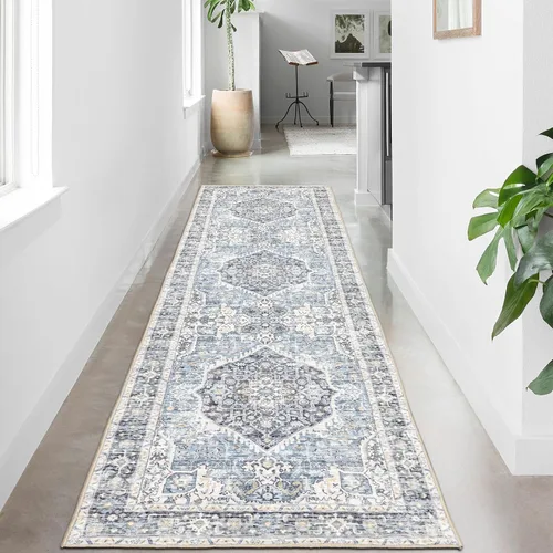Miniatura 31 de Alfombra de área de 5 x 7, alfombra bohemia vintage, ultra suave, de pelo bajo, lavable, antideslizante, resistente a las manchas, alfombra impresa