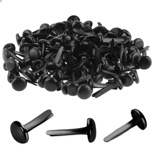 100 piezas de sujetadores de papel de latón, sujetadores redondos, mini clavos de metal para niños, manualidades, manualidades, proyecto escolar,