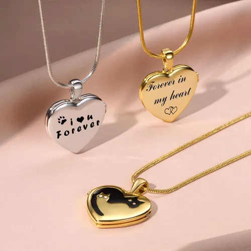 Miniatura 5 de Fanery Sue Collar Personalizado con Medallón de Mascota, Collares con Medallón en Forma de Corazón con Fotos, Collares de Recuerdo para Perros
