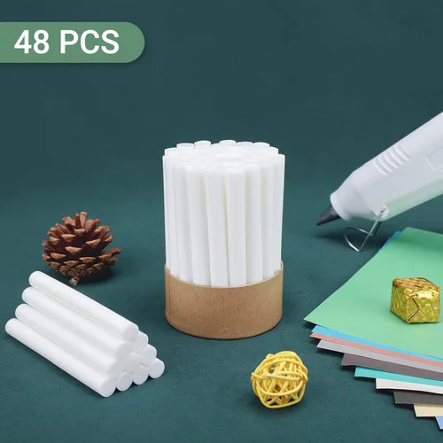 Miniatura 8 de Manarty Varillas de pegamento caliente blanco tamaño completo, 48 unidades de 0.43 pulgadas de diámetro x 4 pulgadas de largo Fbric pegamento