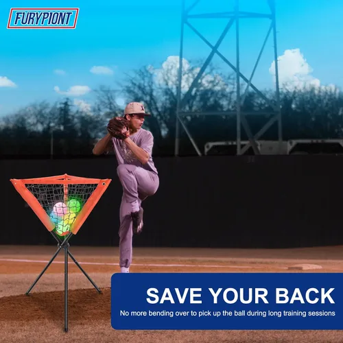 Miniatura 6 de Red de práctica de sóftbol de béisbol de 7 x 7 pies, juego de equipo de entrenamiento de lanzamiento, soporte de pelota de bateo portátil, soporte