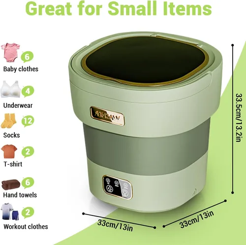 Miniatura 2 de Mini lavadora y secadora, mini lavadora plegable de 12 l para ropa interior, lavadora plegable mejorada para ropa de bebé, calcetines y apartamento