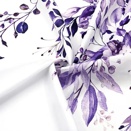 Miniatura 3 de Gibelle - Cortina de ducha de eucalipto morado, hojas de plantas de acuarela con diseño floral, juego de cortina de ducha con ganchos, 72 x 72