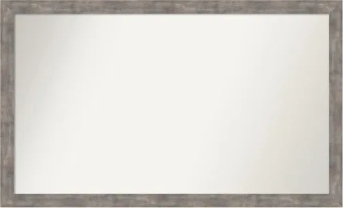 Miniatura 155 de Amanti Art Silver Bathroom Mirror for Over Sink, 24x49 Custom Made Marred Pewter Rectangle Vanity Mirror, Oversize Casual Wood Frame, Hangs Estaño
