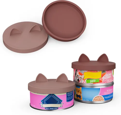 Miniatura 7 de OHMO Paquete de 2 tapas para latas de comida para mascotas (3.3 pulgadas/3.346 in), tapas de silicona para latas de comida para mascotas de 5.5