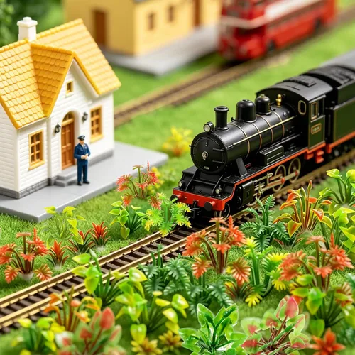 Miniatura 3 de Rileryan 90 piezas de plantas modelo mixtas plantas en miniatura, mini arbustos verdes, modelo de arbustos para tren, paisaje, ferrocarril, arena