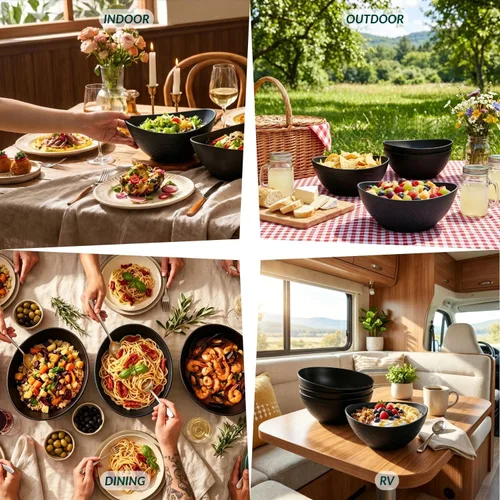 Miniatura 8 de Homienly Tazones para servir de 9.6 pulgadas, platos grandes para servir para fiestas de boda, 60 onzas para ensalada, guarniciones, pasta