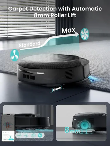 Miniatura 9 de Lefant LiDAR Robot aspiradora y trapeador, succión de 23000 Pa, 120 días de autovaciado, PSD 2.0 inteligente para evitar obstáculos, lavado