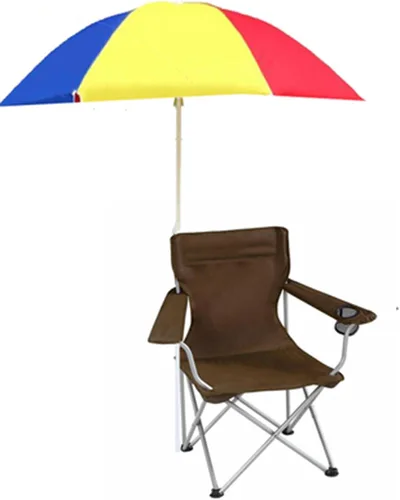 Miniatura 4 de Oxford Cloth Sunshade Folding Chair, Made of Wear-Resistant 600D Oxford Cloth and Strong Steel Pipe, Durable and Long Service Life. (A)