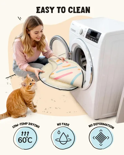 Miniatura 7 de BurgeonNest Cueva redonda de 20 pulgadas para gatos, casa cerrada con capucha para mascotas para gatitos de interior, carcasa de EVA anticolapso