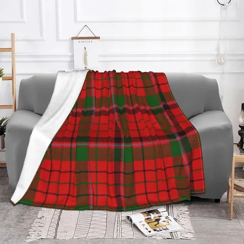 Miniatura 2 de Manta de forro polar ultra suave con cuadrícula roja para sofá cama