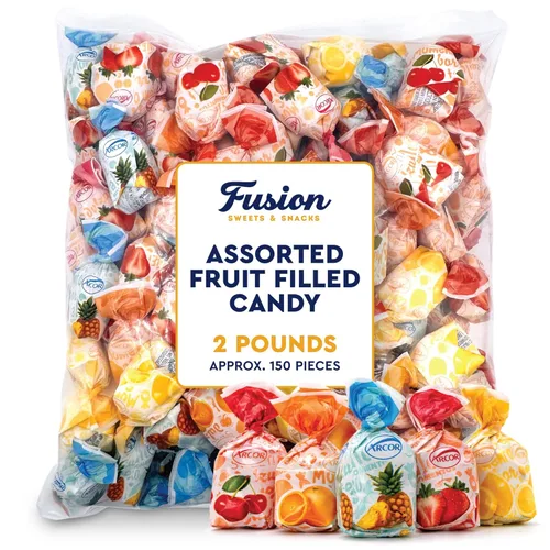 Miniatura 3 de Arcor - Caramelos duros rellenos de frutas, bolsa surtida de 2 libras a granel (aproximadamente 150 piezas), dulces Bon Bons Fruitfuls, caramelos