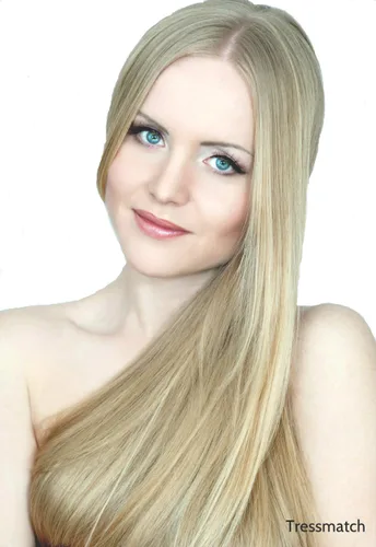Miniatura 11 de Extensiones de cabello humano Tressmatch de 16"-18" Remy en prensa gruesas hasta los extremos, negro, café, rubio, castaño rojizo, reflejos en rojo