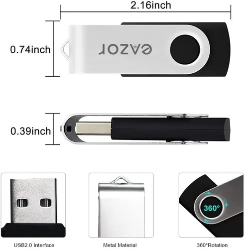 Miniatura 7 de Unidad flash USB de 128 GB, 64 GB, 4 GB, unidad flash USB, paquete de 5, paquete de 2 unidades de 20 unidades USB para almacenamiento de datos