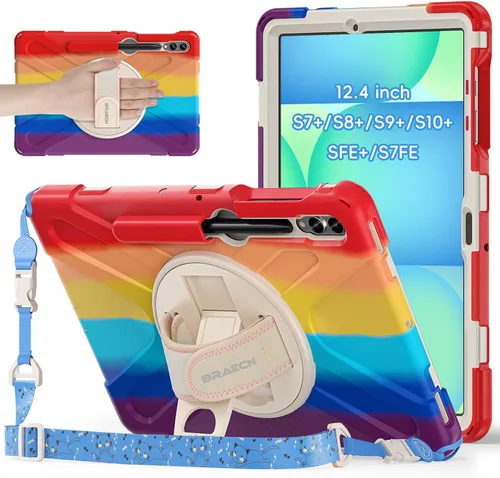 Miniatura 13 de BRAECNstock Funda para Samsung Galaxy Tab S10 Lite/ S10 FE/ S9 FE/ S9/ S8/ S7 5G Funda de 10.9"/11", Funda Protectora a Prueba de Golpes con Soporte