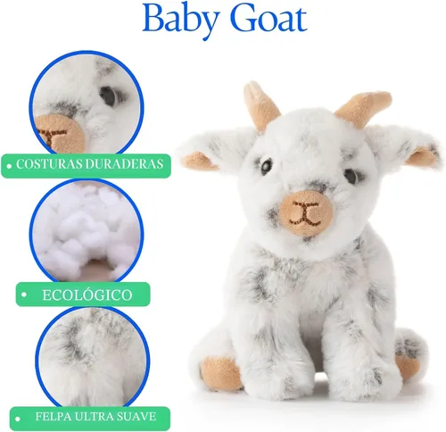 Miniatura 9 de The Petting Zoo - Peluche de cabra de la granja de juguete, regalos para niños, animales de granja Wild Onez Babiez, juguete de peluche de cabra