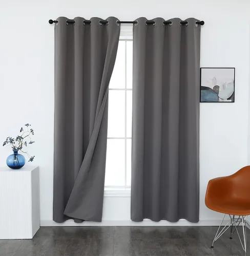 Miniatura 34 de INLINAS Cortinas opacas para dormitorio, aislamiento térmico, reducción de ruido, juego de 2 paneles de ahorro de energía, beige, 42 pulgadas