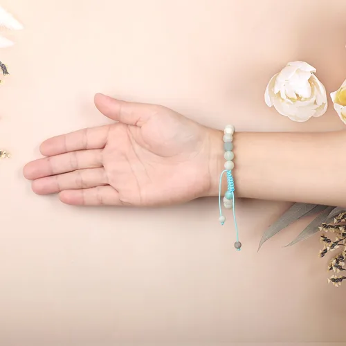 Miniatura 23 de AD Beads Pulseras de piedras preciosas unisex de 0.315 pulgadas (0.315 in), macramé curativo ajustable de 7 a 9 pulgadas Usa esta pulsera