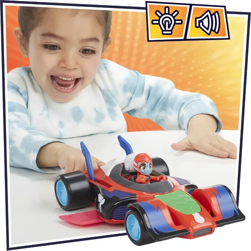 Miniatura 3 de PJ Masks Animal Power Flash Cruiser, auto de juguete de conversión con luces, sonidos y figura de acción, juguetes de superhéroe, juguetes