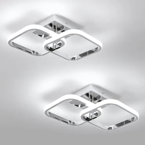 Miniatura 11 de CANEOE Luminaria de Techo LED, 4500K Luminarias Modernas para Pasillo Iluminación de Techo, Luces Cuadradas Negras Pegadas al Techo para Baño Negro