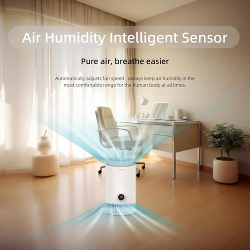 Miniatura 6 de Combo de purificador de aire y humidificador para dormitorio, purificador de aire HEPA 2 en 1 con humidificador evaporativo, sistema de aire