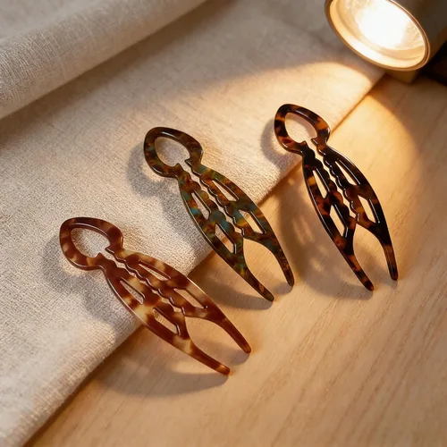 Miniatura 7 de 3 horquillas de pelo francesas de prestigio para mujeres, horquillas de pelo de prestigio para Updos Chignons & Buns Acetato French Twist Pin