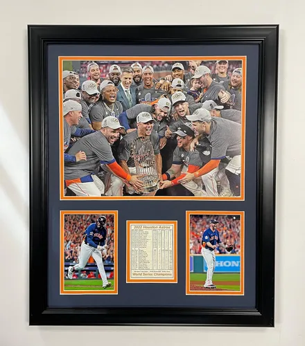 Miniatura 2 de Legends Never Die, Inc. Houston Astros Campeones 2022 Collage de fotos enmarcadas de 18 x 22 pulgadas (celebra)