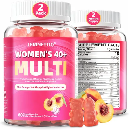 Multivitamínico para mujeres de 40 años o más con omega-3, niacinamida, complejo B, luteína, hierro, colina, fosfatidilserina, vitamina D3 para la