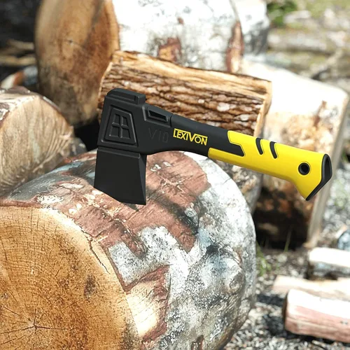 Miniatura 5 de LEXIVON V10 - Hacha de campamento de 10 pulgadas Agarre ergonómico TPR, mango compuesto de fibra de vidrio ligero Funda protectora de transporte